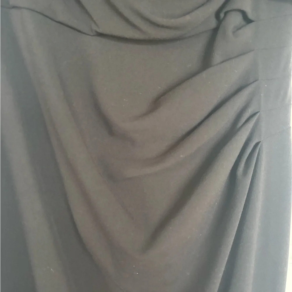 Vince Camuto Ruched Off the Shoulder Black Gown size- 6 - Picture 7 of 14